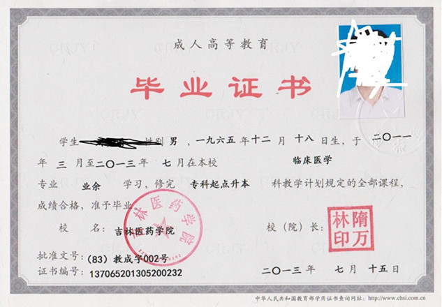 证书样本